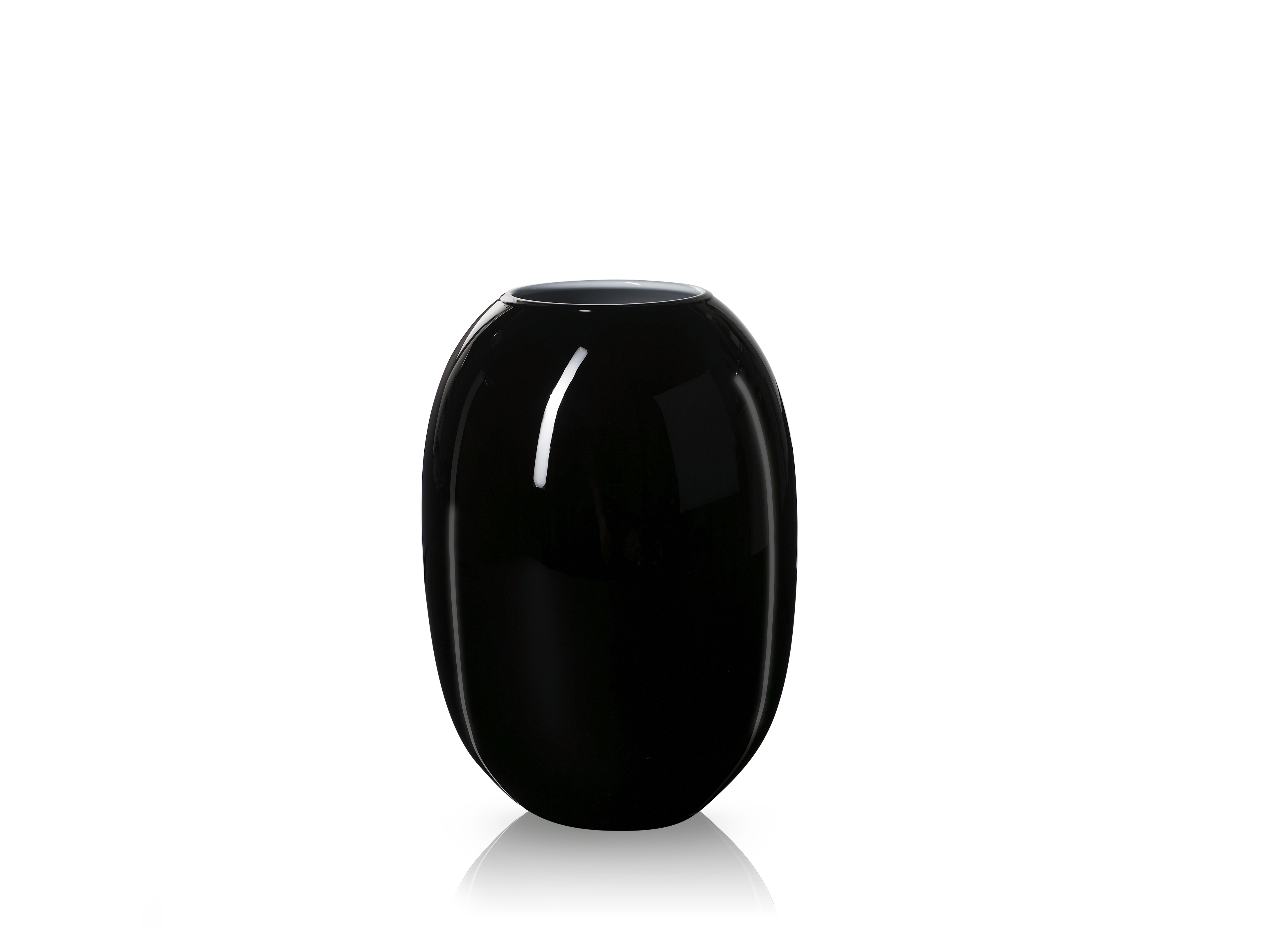 85303-PIET HEIN Vase 20 cm. Glass BLACK-OPAL